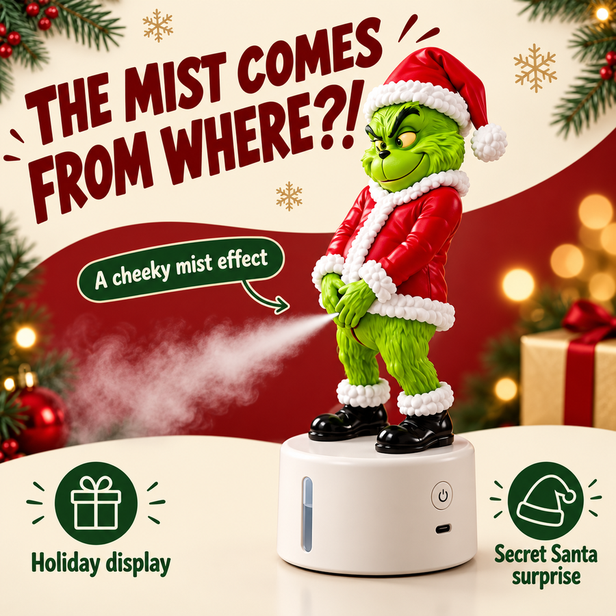Misty Grinch demonstrating its cheeky mist effect