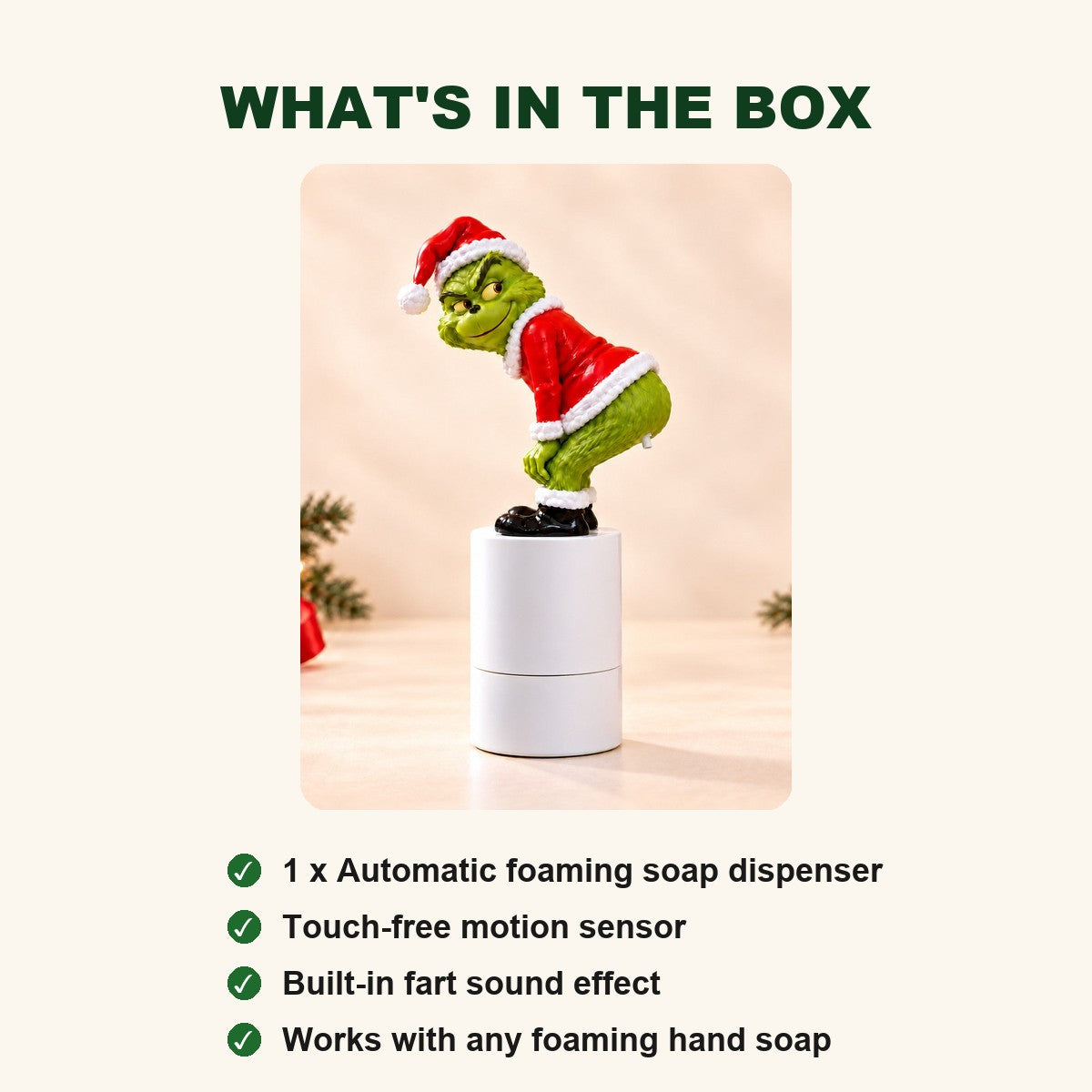 Cheeky Suds holiday soap dispenser — in the box
