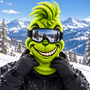 Grumpy Mask worn with goggles; goggles not included